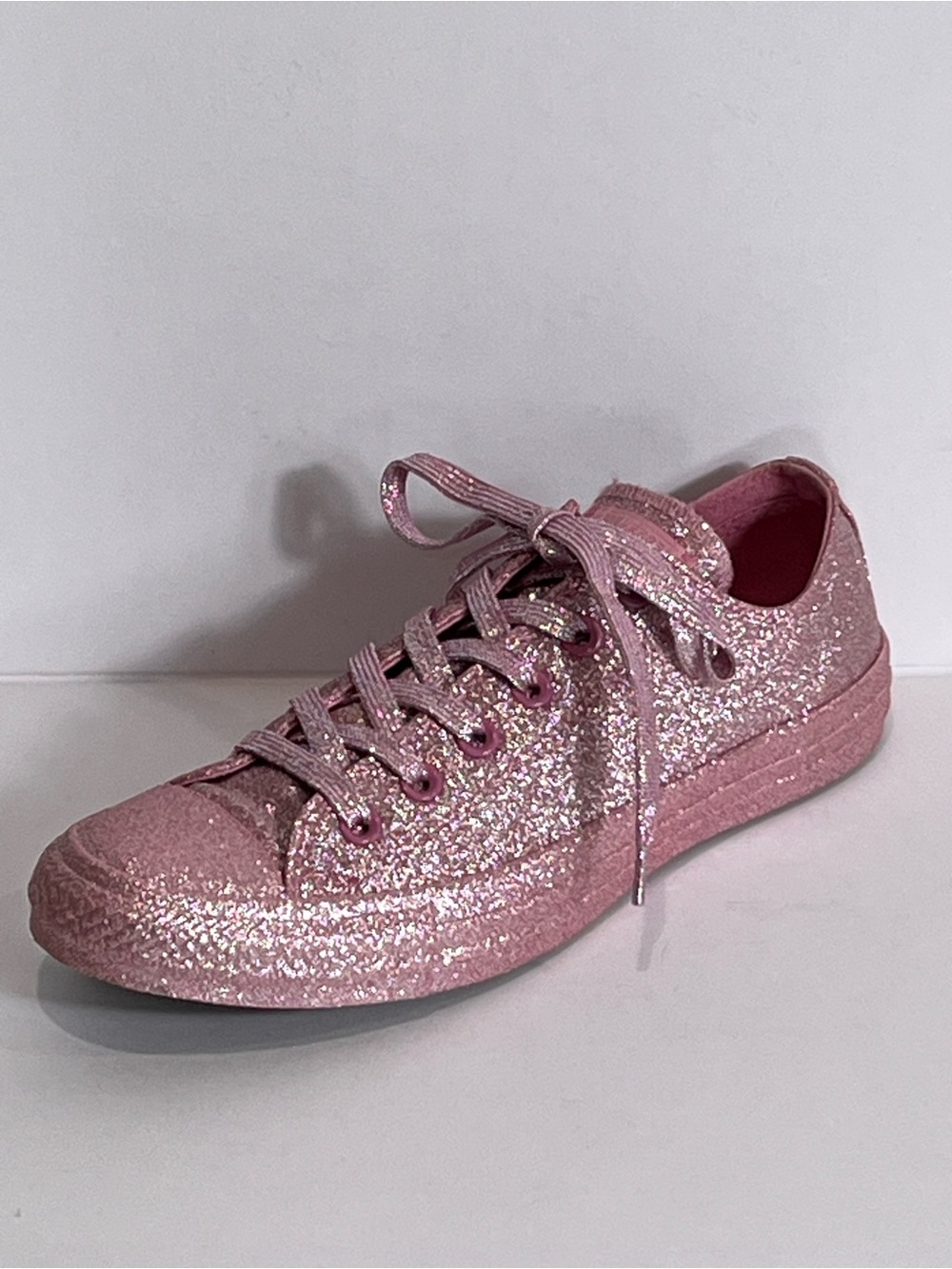 NWOB Converse Pink Glitter Chuck Taylor All Star Low Metallic Sneakers 9 - Picture 3 of 16